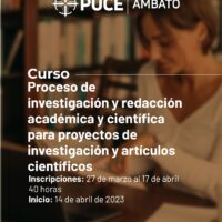 Curso – Proceso de Investigación y redacción académica y científica para proyectos de investigación y artículos científicos