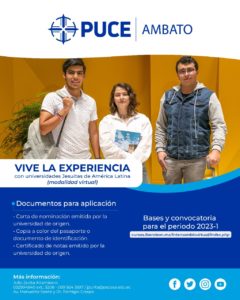 CONVOCATORIA PARA INTERCAMBIO DE MOVILIDAD VIRTUAL INTERNACIONAL INTERCAMPUS AUSJAL PERIODO 2023